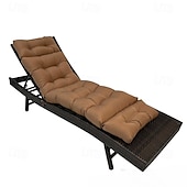 economico Copridivano-Cuscino impermeabile per chaise longue da interno/esterno, poltrona reclinabile ispessita con 4 lacci, cuscino per sedia a sdraio per piscina, sedia da balcone
