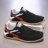 Χαμηλού Κόστους Ανδρικά Sneakers-Ανδρικά λευκά και κόκκινα αθλητικά αθλητικά παπούτσια με μαύρο σχέδιο και κορδόνια - αθλητικά, άνετα, ιδανικά για τρέξιμο, γυμναστήριο και casual ρούχα