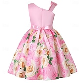 cheap Party Dresses-Kids Girls&#039; Party Dress Graphic Sleeveless Performance Special Occasion Princess Polyester Party Dress Summer Spring kids Multicolor Yellow Light Green