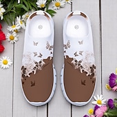 economico Sneakers da donna-Scarpe da passeggio da donna in maglia bianca con stampa di libellule colorate – slip-on casual leggere e traspiranti per passeggiate all&#039;aperto, viaggi estivi e uso quotidiano