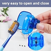 abordables Baignade et soins personnels-Lot de 10/15/20 housses de tête de brosse à dents de voyage, capuchon de protection de brosse à dents portable, étui de protection en plastique avec clip pour la maison, les voyages, le camping, la