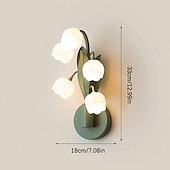 preiswerte Wandleuchten-5-flammige Maiglöckchen-Wandleuchte, grüne Glockenblumen-Wandleuchte mit Milchglasschirmen, Bauernhaus-Wandlampe für Schlafzimmer, Wohnzimmer, Flur