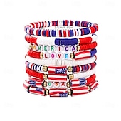 billige Kostymer for menn-USA Flagg armbånd Fritid Herre Dame Voksne Avslappet Festival Maskerade Uavhengighetsdag 4. juli Enkelt karnevalskostyme