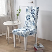 abordables Funda para silla de comedor-Funda para silla de comedor, funda para taburete, fundas de poliéster con estampado geométrico