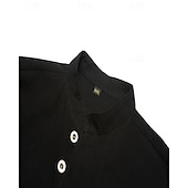 economico camicia da uomo con bottoni-Per uomo Camicia Camicia Estiva Camicia casual Camicia da Spiaggia Camicia con Bottoni Nero Bianco Rosa Arancione Verde militare Manica Lunga Semplice Colletto alla coreana Vacanza Camicia hawaiana