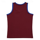 billiga Gym-toppar-Herr Linne Undertröjor Ärmlös tröja Ärmlös Rund hals Sommar Bokstav Mode Designer Grundläggande Lappverk Semester Gata Utekväll Svart Vit Rubinrött Topp t-shirt för män