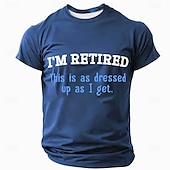 お買い得  メンズおもしろTシャツ-男性用グラフィックTシャツ『私は退職した、これが私の服装の限界だ』面白い退職ユーモアショートスリーブ