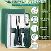 preiswerte Persönliche Pflege &amp; Gesundheit-Nagelknipser mit abgeschrägtem Adlerschnabel, langer Griff, breite Backenöffnung, spritzwassergeschützter, abgeschrägter Nagelknipser, drei Sets abgeschrägter Adlerschnabel-Nagelknipser, für dicke