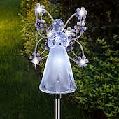 cheap Pathway Lights &amp; Lanterns-1/2 Pcs Solar Angel Lights Garden Pile Light LED Angel Solar Landscape Lawn Light for Cemetery Grave Memorial Gift Christmas Lawn Yard Walkway Landscape Decoration