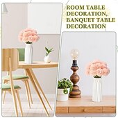 voordelige Kunstbloemen-Artificial Chrysanthemum Ball Flowers, Macaron Color Fake Table Tennis Flowers for Wedding Decor, Home Decoration, Desktop Arrangement, Photography Props, Faux Floral Bouquet