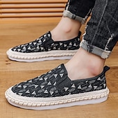preiswerte Herrenpantoletten &amp; -slipper-Hellblaue Herren-Slipper aus Canvas mit geflochtener Sohle – lässiges und bequemes Schuhwerk für Sommer, Strand und Urlaub
