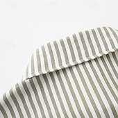 baratos Casacos &amp; Sobretudos para Homem-Homens jaqueta leve jaqueta de verão Jaqueta de Camisa Jaqueta de Transição Férias Diário Bolsos Verão Primavera Riscas Moda Clássico Lapela Padrão Rosa claro Azul Verde cáqui Casaco