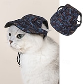 abordables Sombrero de sol-Gorra de béisbol para perro, visera playera de verano para perro y gato con agujeros para las orejas, tocado ajustable para cachorros