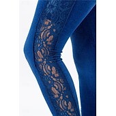 cheap Blue 3D Print-Women&#039;s Leggings Trousers 3D Print Chinos Vacation Vintage Streetwear Full Length High Waist Plain Printing Comfy Soft Comfortable Stretchy Outdoor Street Daily Blue Summer Skinny