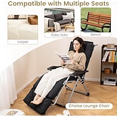 economico Copridivano-Cuscino impermeabile per chaise longue da interno/esterno, poltrona reclinabile ispessita con 4 lacci, cuscino per sedia a sdraio per piscina, sedia da balcone