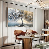 abordables peintures à l&#039;huile d&#039;arbre-Peinture à l&#039;huile originale faite à la main sur toile représentant un arbre de vie, art mural abstrait pour décoration intérieure, avec cadre tendu, sans cadre intérieur