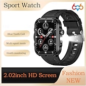 ieftine Ceasuri Smart-Ceas inteligent HDT11Ultra, ecran tactil complet de 2,02&quot;, Bluetooth, apeluri, ceas inteligent pentru sport, lanternă, contor de pași, moduri multi-sport, mesaje push, compatibil cu Android și iOS