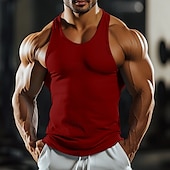 abordables Débardeurs-Homme Débardeur Gilet Sous-Vêtements T-shirt sans manches Sans manches Col ras du cou Été Uni Mode Classique Confortable Sportif Rue Sports Fête Noir Blanche Rouge Foncé T-shirt haut de gamme pour