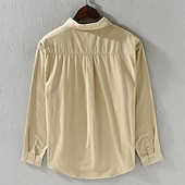 economico Camicie di lino-Per uomo Camicia Camicia di lino Camicia casual Camicia con Bottoni Camicia di cotone Semplice Vacanza Camicia hawaiana Nero Bianco Arancione Marrone Manica Lunga Bavero Primavera Autunno