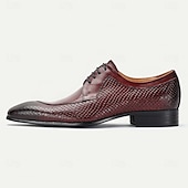 baratos Sapatos Sociais Clássicos-sapatos masculinos premium de couro de crocodilo bordô com cadarço e detalhes refinados para eventos black-tie e festas noturnas