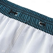 baratos Calções Elite Masculinos-Homens Calção Shorts de praia Bolsos Com Cordão Imprimir Gráfico Folha Árvore Respirável Secagem Rápida Comprimento do joelho Ao ar livre Férias Casa Férias Estilo Étnico Azul Céu Azul escuro