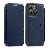 cheap iPhone Cases-Phone Case For Apple AirTag iPhone 16 Pro Max Plus iPhone 15 14 Pro Max Plus iPhone 13 12 Pro Max Magnetic Adsorption Flip Cover Support Wireless Charging Card Slot Shockproof TPU PC PU Leather