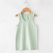 olcso Pólók és ingek-Gyerekek Fiú Tank Tee Tömör szín Ujjatlan Gyermek Top Alkalmi Alap Nyár Fehér 4 év +