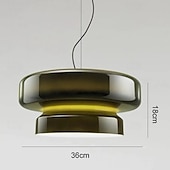voordelige Eilandlichten-LED hanglamp 36cm glazen kroonluchter enkele kop plafondlamp voor loft bar woonkamer eetkamer warm wit 110-240v