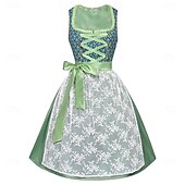 abordables Dirndl-Cerveza Oktoberfest Oktoberfest Vestidos Mucama bávaro prados Mujer Carnaval Fiesta Festival de Cerveza Paño de estilo tradicional Vestido Delantal Sin blusa