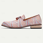 billiga Uttalande Skor-Herr Tofflor och Slip-Ons Promenad Affär Ledigt PU Läder Vävd nylon Andningsfunktion Bekväm Halksäker Loafers Vin Sommar Vår