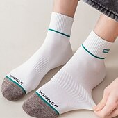رخيصةأون جوارب رجالية-رجالي 5 أزواج حزم متعددة جوارب جوارب الركض جوارب كاجوال أسود أبيض اللون ألوان متناوبة عطلة الرياضة &amp; في الخارج مناسب للبس اليومي أساسي متوسط السماكة الربيع الخريف موضة كاجوال
