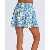 preiswerte Damenröcke &amp; Skorts-Damen Blumenmuster Lässiger Rock Tennisröcke mit Shorts Über dem Knöchel Feuchtigkeitsableitend Atmungsaktiv Tennis Golfspiel Pickleball Blau Orange Grün Tennisbekleidung