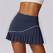 cheap Women&#039;s Skirts &amp; Skorts-US Open Women&#039;s Tennis Skirts with Shorts Pleated Side Pockets Quick Dry Tennis Golf Pickleball Solid Colored Skort Black White Navy Blue Tennis Clothing