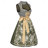 cheap Dirndl-Oktoberfest Dress Maid Bavarian Wiesn Women&#039;s Party Beer Festival Traditional Style Cloth Without Blouse