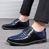 voordelige Casual Veterschoenen-Heren zwart-witte imitatieleren sneakers met sportief design – comfortabele en modieuze schoenen voor casual dagen, reizen en weekenduitjes