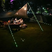 economico Striscie luci a batteria-1 corda luminosa da campeggio per esterni, 3 m/5 m/10 m, impermeabile IP66, corda antivento per tenda con 8 modalità di illuminazione, design durevole e vano batteria impermeabile AA.