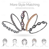 economico Accessori per acconciature-Fasce elastiche con perline e cristalli, per donne e ragazze