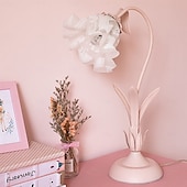abordables lampe de chevet-Lanterne à fleurs moderne en verre soufflé, lampe de chevet, veilleuse, 4 modes de couleur, intensité variable, pour chambre à coucher, salon, culot E27