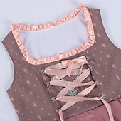 abordables Dirndl-Oktoberfest Broderie Robe Femme de ménage Bavarois Prairies Femmes Carnaval Soirée Fête de la Bière Tissu de style traditionnel Robe Tablier Sans chemisier