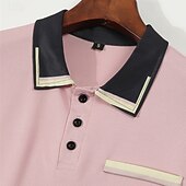 olcso Férfi klasszikus póló-Férfi Golfing Golf pólóingek Munka Hétköznapi Hajtóka Rövid ujjú Alap Modern Színes Kollázs Gombok Nyár Normál Fekete Rózsaszín Égszínkék Golfing