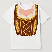 olcso pólók-Októberi fesztivál Dirndl nyomtatás Póló bajor München Német Grafikus Kompatibilitás Női Felnőttek Októberi fesztivál 3D nyomtatás Alkalmi / Napi