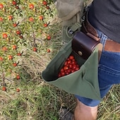 economico Attrezzatura da Campeggio-Borsa da raccolta in pelle e tela per esterni, borsa da foraggiamento nella giungla, marsupio portaoggetti da campeggio, borsa per la raccolta della frutta
