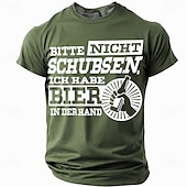 お買い得  メンズおもしろTシャツ-メンズ 面白い ビール グラフィック Tシャツ &quot;押さないでください、手にビールがあります&quot; 新奇なライフスタイルティー