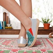 abordables Sandalias planas de mujer-Zapatos descalzos y cómodos para mujer: estampado artístico de pavo real, plantilla ergonómica, estilo resort vibrante, ideales para el hogar, el jardín, festivales de arte y días de viaje relajados.