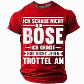 ieftine Tricouri amuzante pentru bărbați-Bărbați Argou amuzant Germană Tricou Manșon scurt Tricou Tipărire 3D Stil Nautic Cămașă Modă Zilnic De Bază Stradă Casual Zilnic Negru Roșu-aprins Albastru piscină Vară Primăvară Toate Sezoanele