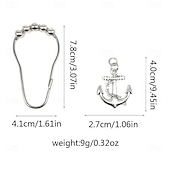cheap Shower Curtains-Nautical Shower Curtain Hook 1pc Rustproof Polished Chrome with Antique Silvery, Anchor &amp; Rudder Pendants for Bathroom Decor