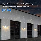 economico Applique per esterni-1 lampada da parete solare impermeabile per esterni con 58 LED, illuminazione per cortile, portico, garage, giardino, tre modalità di illuminazione intelligente con rilevamento del corpo umano, luci da parete su e giù