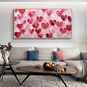 economico Quadri fiori/botanica-Mintura, dipinto a olio su tela, fatto a mano, con grafico a forma di cuore, decorazione da parete, immagine moderna astratta con texture, per la casa, dipinto arrotolato senza cornice e non