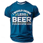 お買い得  メンズおもしろTシャツ-男性用おもしろ飲酒Tシャツ &#039;少しでも酔わないためにビールを飲む量を減らすだろう&#039;ビール好きのためのショートスリーブグラフィックTシャツ