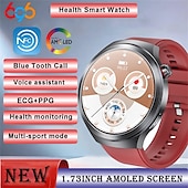 abordables Relojes inteligentes-Reloj inteligente et475 de 1,73&#039;&#039; con pantalla AMOLED, llamadas Bluetooth, emergencia SOS, modo multideportivo, detección de fatiga y sueño, corona giratoria y esfera redonda resistente al agua para hombre.